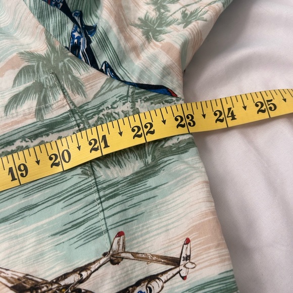 Hawaiian Shirt Vintage Aloha Republic Mens Airplanes Floral L Made In Hawaii - Picture 6 of 8